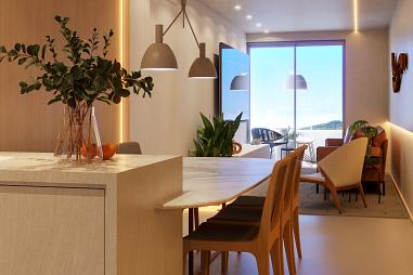 BELÍSSIMO APARTAMENTO, À 550m DO MAR E LAZER COMPLETO