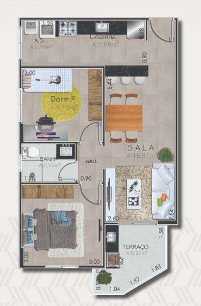 BELÍSSIMO APARTAMENTO, À 200M DO MAR E LAZER COMPLETO — foto 2