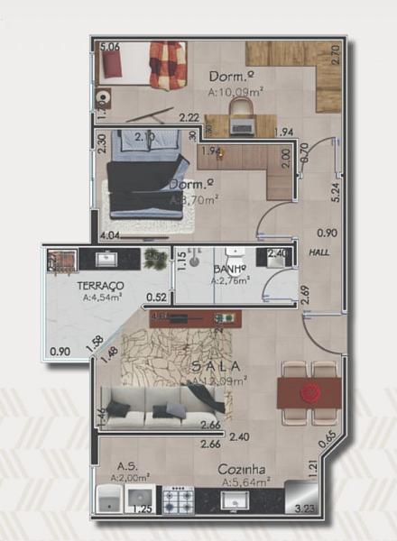 BELÍSSIMO APARTAMENTO, À 200M DO MAR E LAZER COMPLETO — foto 2