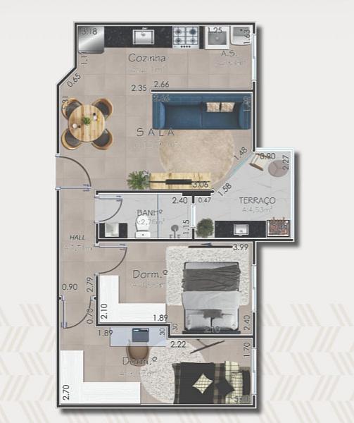 BELÍSSIMO APARTAMENTO, À 200M DO MAR E LAZER COMPLETO — foto 2