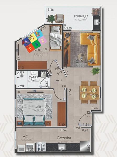 BELÍSSIMO APARTAMENTO, À 200M DO MAR E LAZER COMPLETO — foto 2