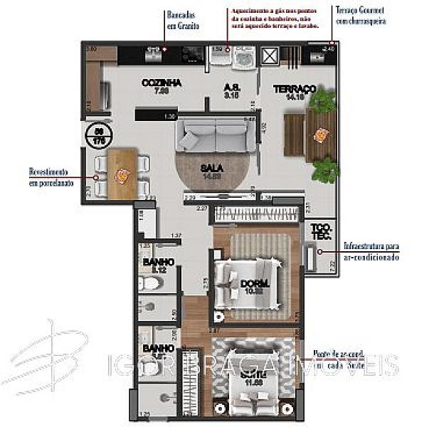 BELÍSSIMO APARTAMENTO, FINO ACABAMENTO E LAZER COMPLETO — foto 2