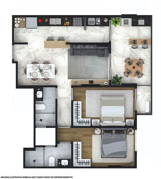 EXCELENTE APARTAMENTO, À 150M DO MAR E LAZER COMPLETO — foto 4