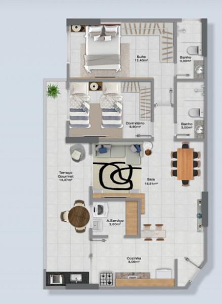 BELISSÍMO APARTAMENTO, FINO ACABAMENTO E LAZER COMPLETO — foto 2