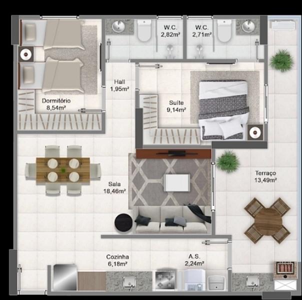 BELISSÍMO APARTAMENTO, À 10M DO MAR E LAZER COMPLETO — foto 3