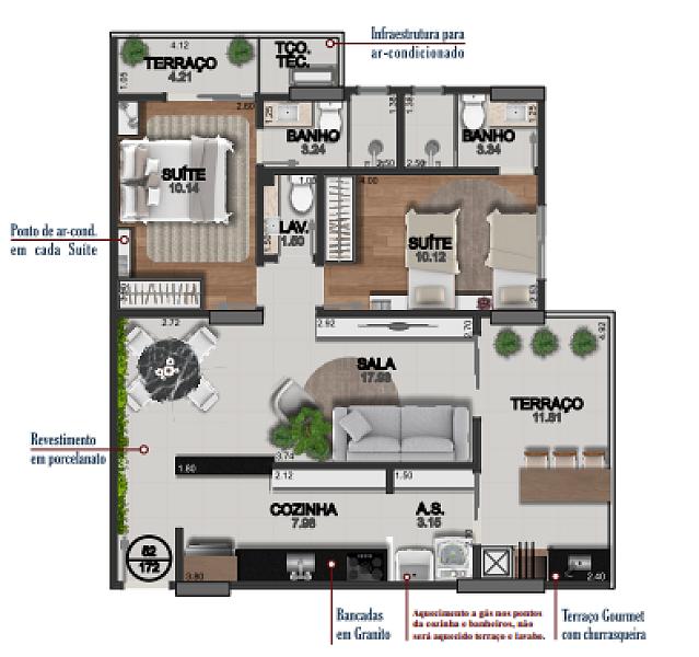 BELÍSSIMO APARTAMENTO, ACABAMENTO FINO E LAZER COMPLETO — foto 2