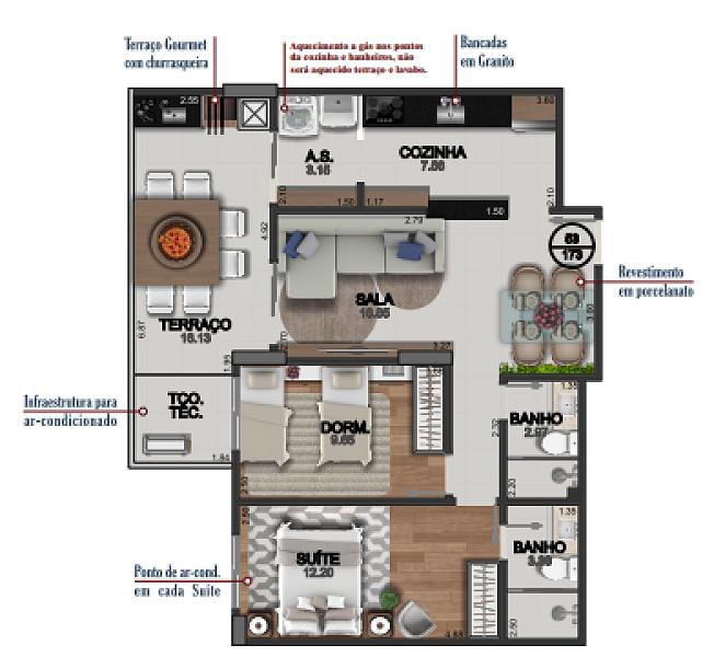 BELÍSSIMO APARTAMENTO, ACABAMENTO FINO E LAZER COMPLETO — foto 2