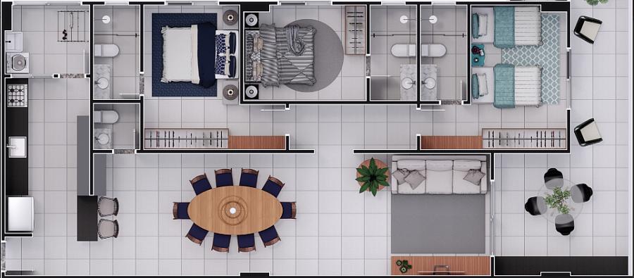 BELÍSSIMO APARTAMENTO, À 150m DO MAR E ESPAÇO DE LAZER — foto 2