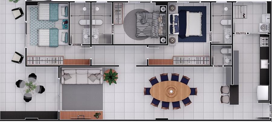 BELÍSSIMO APARTAMENTO, À 150m DO MAR E ESPAÇO DE LAZER — foto 2