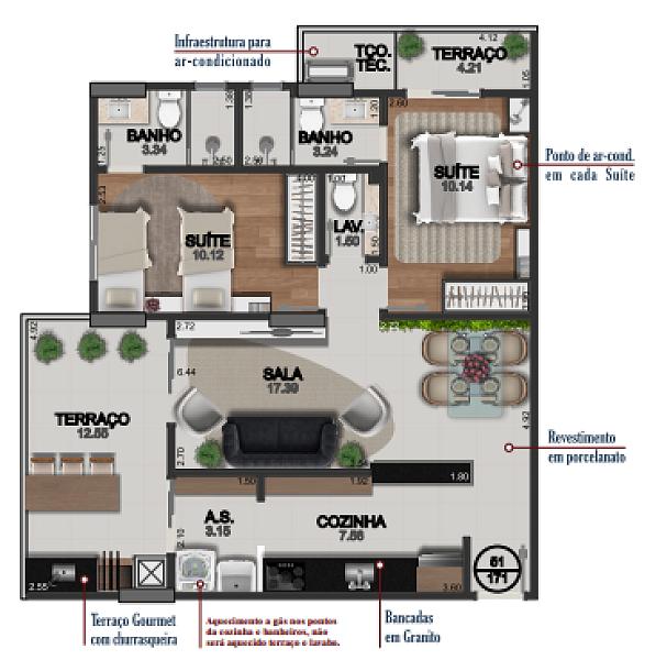 BELÍSSIMO APARTAMENTO, FINO ACABAMENTO E LAZER COMPLETO — foto 2