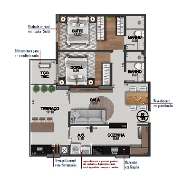 BELÍSSIMO APARTAMENTO, ACABAMENTO FINO E LAZER COMPLETO — foto 2