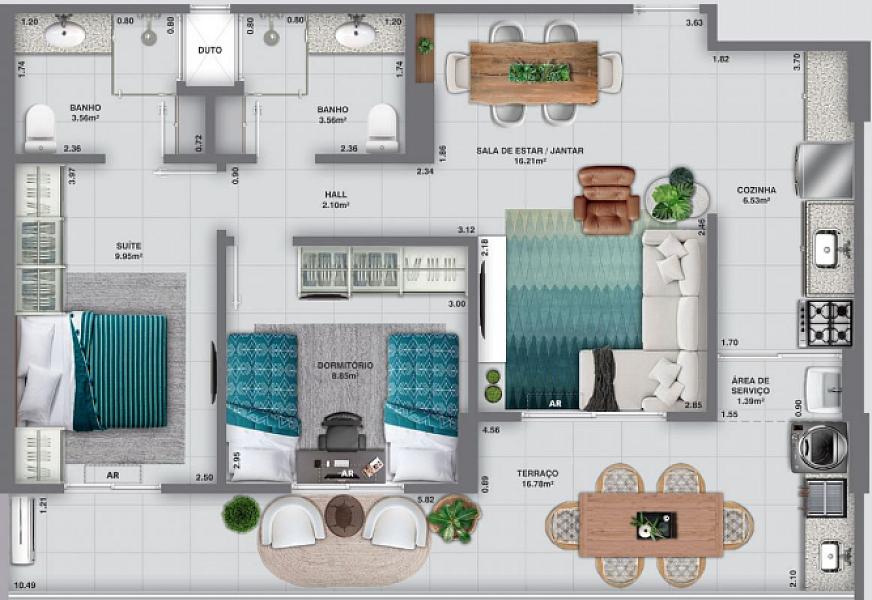 BELÍSSIMO APARTAMENTO, À 200m DO MAR E ESPAÇO PARA LAZER — foto 2