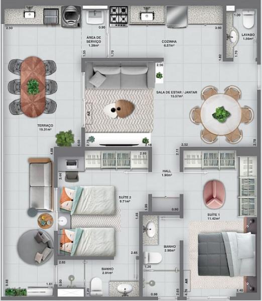 BELÍSSIMO APARTAMENTO, À 200m DO MAR E ESPAÇO PARA LAZER — foto 2