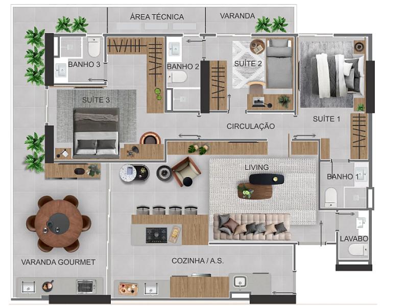 Apartamento com 3 quartos à venda, 145m², 4 banheiros, 2 garagens - Canto do Forte - Praia Grande — foto 2
