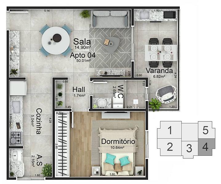 BELÍSSIMO APARTAMENTO, À 50m DO MAR E LAZER COMPLETO — foto 2