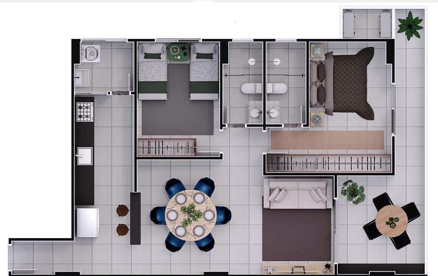 BELÍSSIMO APARTAMENTO, À 150m DO MAR E ESPAÇO DE LAZER — foto 2