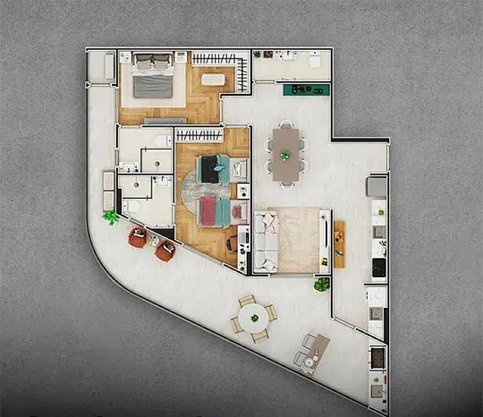 Apartamento com 2 quartos à venda, 96m², 3 banheiros, 1 garagem - Solemar - Praia Grande — foto 3