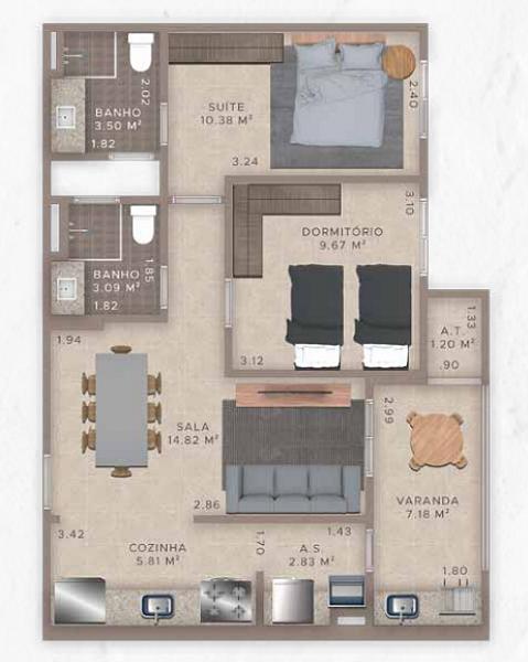 BELÍSSIMO LANÇAMENTO, À 50m DO MAR E LAZER COMPLETO — foto 2