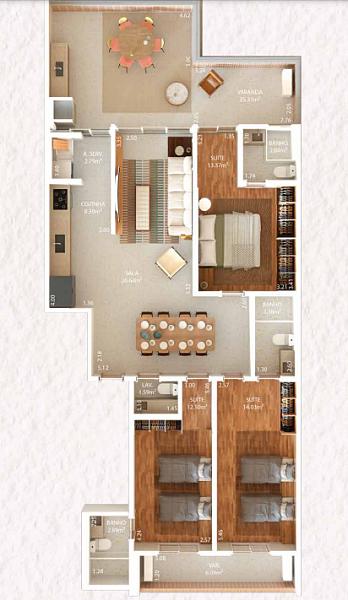 BELÍSSIMO APARTAMENTO, FINO ACABAMENTO E LAZER COMPLETO — foto 2