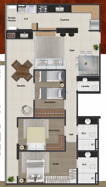 EXCELENTE APARTAMENTO, À 50M DO MAR E LAZER COMPLETO — foto 2