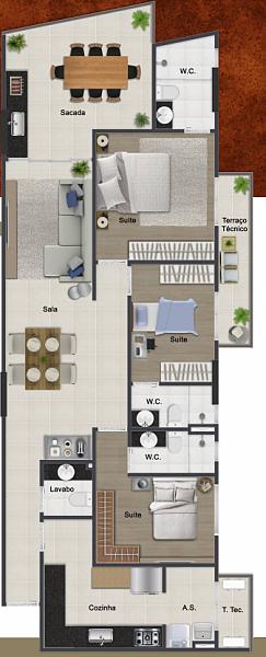 EXCELENTE APARTAMENTO, À 50M DO MAR E LAZER COMPLETO — foto 2