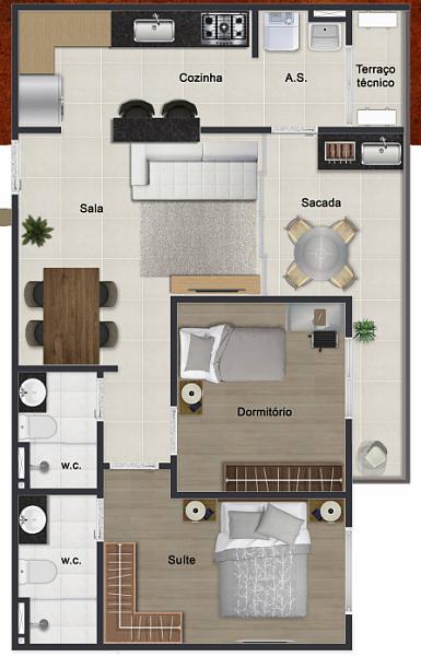 EXCELENTE APARTAMENTO, À 50M DO MAR E LAZER COMPLETO — foto 2