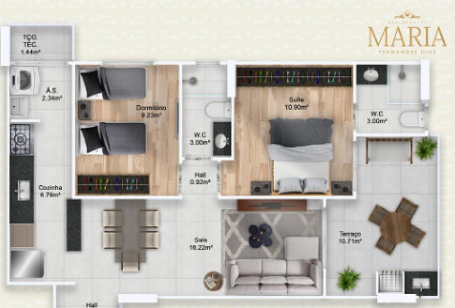 APARTAMENTO EM CONSTRUÇÃO, ANDAR ALTO E LAZER COMPLETO — foto 3