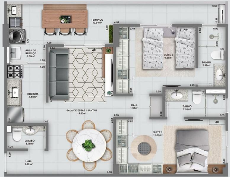 BELÍSSIMO APARTAMENTO, À 200m DO MAR E ESPAÇO PARA LAZER — foto 2