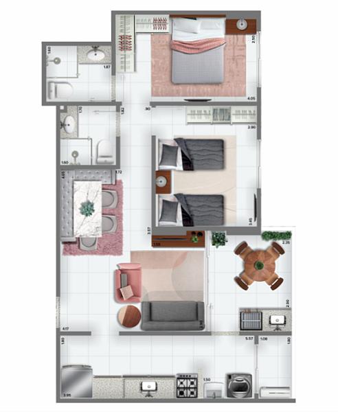 BELÍSSIMO APARTAMENTO, À 50M DO MAR E LAZER COMPLETO — foto 2