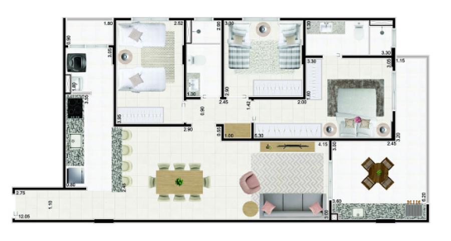 BELÍSSIMO APARTAMENTO, FINO ACABAMENTO E LAZER COMPLETO — foto 2